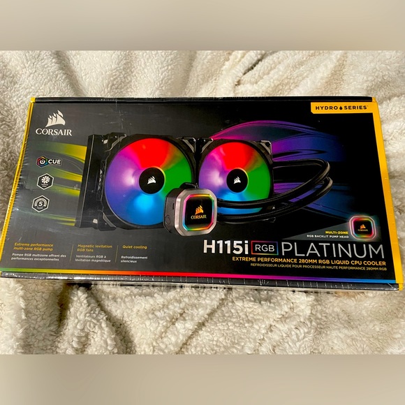 Corsair H115i RGB Platinum AIO Liquid CPU Cooler,280mm,Dual ML140 PRO RG… - Picture 1 of 4